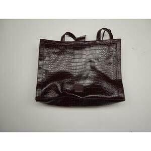NEW Liz Claiborne fuax leather tote bag, dark cranberry